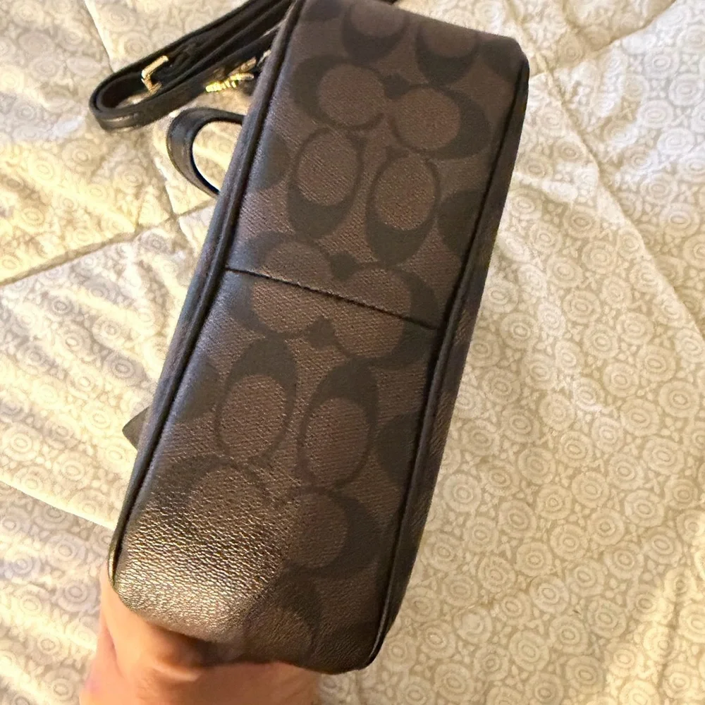 Coach Signature Black and Brown Crossbody Bag